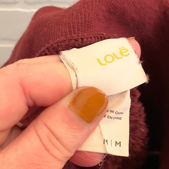 Lole Teddy Bear Joggers Lounge Pants Burgundy/Red Wine Sherpa Pockets Size M - Picture 5 of 13